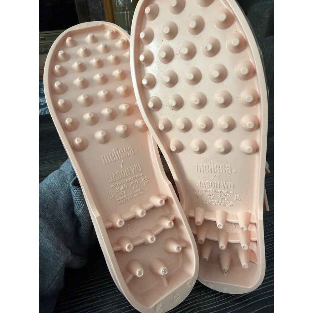 Melissa Possession + Jason Wu Baby Pink Textured Slingback Sandals Sz. 10 - Picture 8 of 8